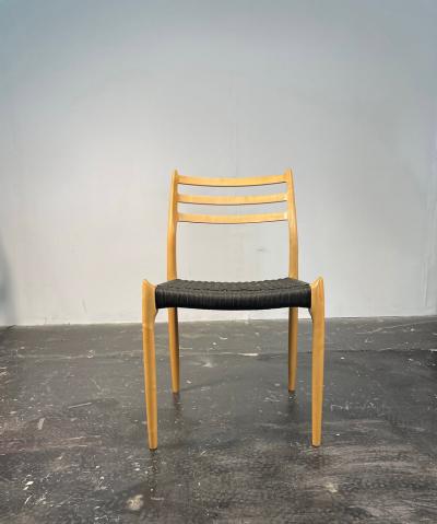 Niels Otto Moller Set of 10 Niels M ller Dining Chairs Model 78 and 62 in Maple Black Papercord
