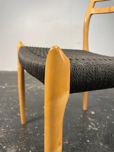 Niels Otto Moller Set of 10 Niels M ller Dining Chairs Model 78 and 62 in Maple Black Papercord