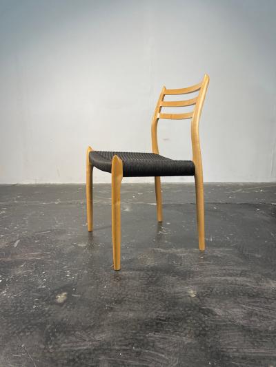 Niels Otto Moller Set of 10 Niels M ller Dining Chairs Model 78 and 62 in Maple Black Papercord