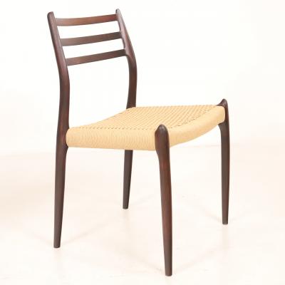 Niels Otto Moller Set of Eight Scandinavian Modern Rosewood Dining Chairs by Niels Otto Moller