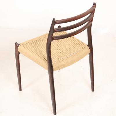 Niels Otto Moller Set of Eight Scandinavian Modern Rosewood Dining Chairs by Niels Otto Moller
