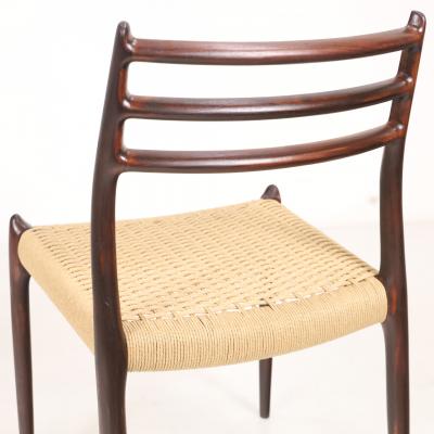 Niels Otto Moller Set of Eight Scandinavian Modern Rosewood Dining Chairs by Niels Otto Moller