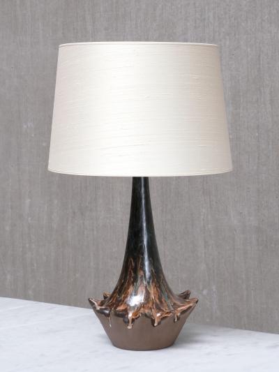 Niels Preben Larsen Sculptural Glazed Ceramic Table Lamp by Niels Preben Larsen Denmark 1967