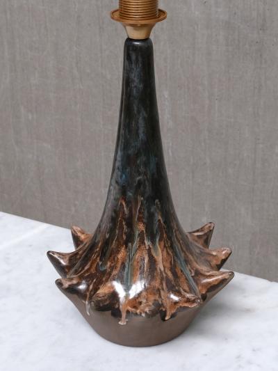 Niels Preben Larsen Sculptural Glazed Ceramic Table Lamp by Niels Preben Larsen Denmark 1967