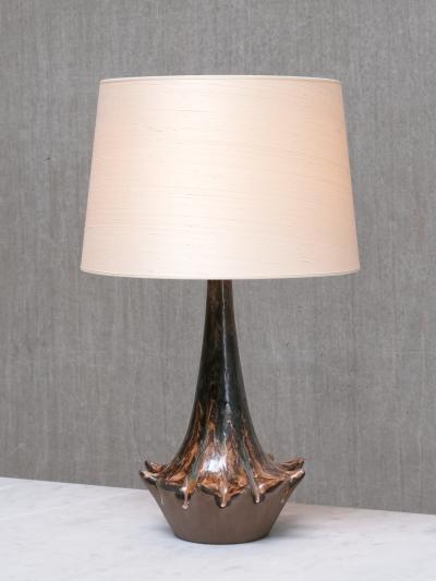Niels Preben Larsen Sculptural Glazed Ceramic Table Lamp by Niels Preben Larsen Denmark 1967