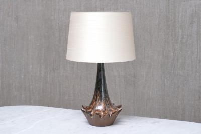 Niels Preben Larsen Sculptural Glazed Ceramic Table Lamp by Niels Preben Larsen Denmark 1967