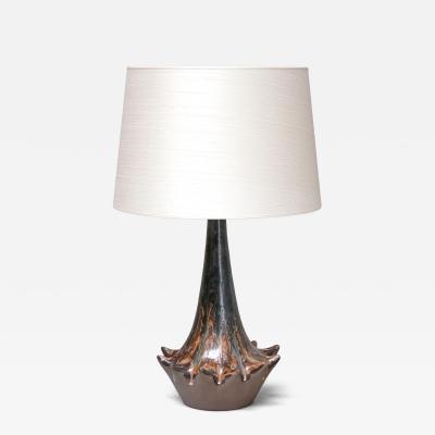 Niels Preben Larsen Sculptural Glazed Ceramic Table Lamp by Niels Preben Larsen Denmark 1967