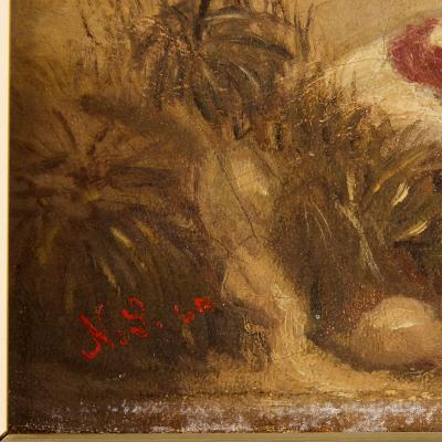 Niels Simonsen Antique Danish Orientalist oil painting of a military scene by Niels Simonsen