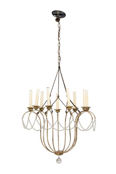 Niermann Weeks Italian 18th Century Rococo Style 9 Arm Chandelier