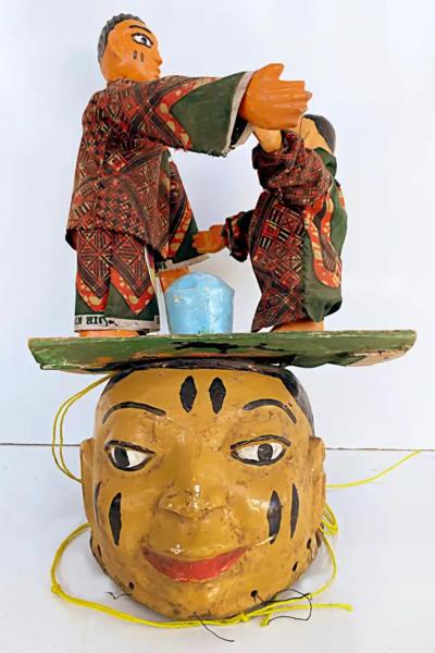 Nigerian Yoruba Gelede Headdress Mask Marionettes Which Have Been Danced