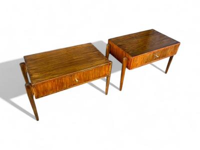 Night Stands with drawer in Caviuna wood Unknown 1950s Lot 830