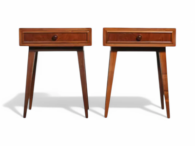 Night Stands with drawer in Hardwood Tepperman 1950s Lot 816