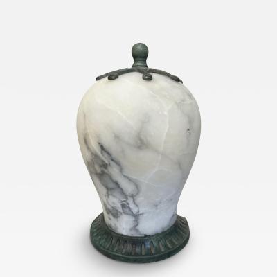 Nightlight in alabaster and bronze Art Deco period France circa 1930