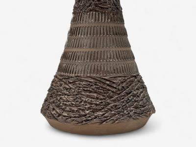 Nila Keramik Brown Ceramic Table Lamp Sweden 1970s