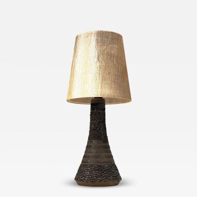 Nila Keramik Brown Ceramic Table Lamp Sweden 1970s