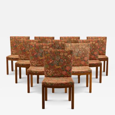 Nils Arbohm Art Deco Set of Ten Dining Chairs by Nils Arbohm and Helge Zimdal