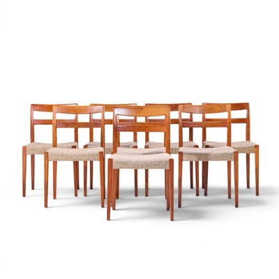 Nils Johnnson Nils Jonsson for Troeds Garmi Mid Century Danish Teak Dining Chairs Set of 8