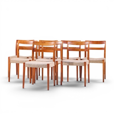 Nils Johnnson Nils Jonsson for Troeds Garmi Mid Century Danish Teak Dining Chairs Set of 8