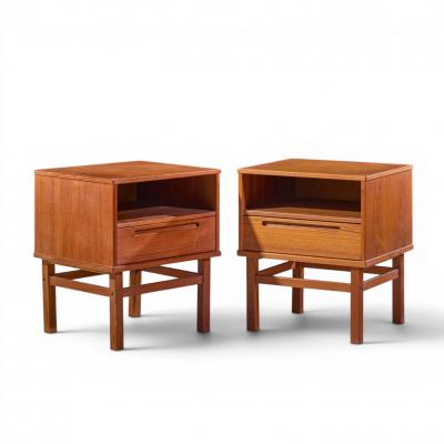 Nils Jonsson Nils Jonsson for T rring M belfabrik Mid Century Danish Teak Nightstands Pair