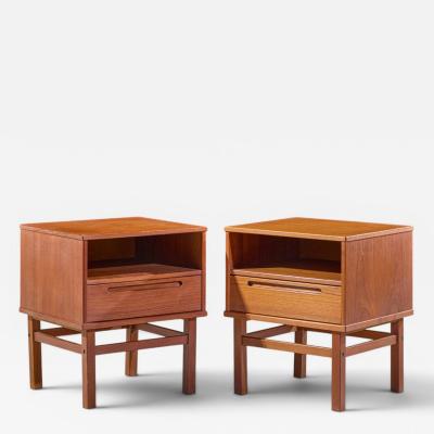 Nils Jonsson Nils Jonsson for T rring M belfabrik Mid Century Danish Teak Nightstands Pair
