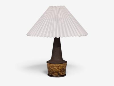 Nils K hler Table Lamp Brown Glazed Stoneware Denmark 1960s