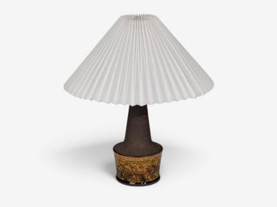 Nils K hler Table Lamp Brown Glazed Stoneware Denmark 1960s