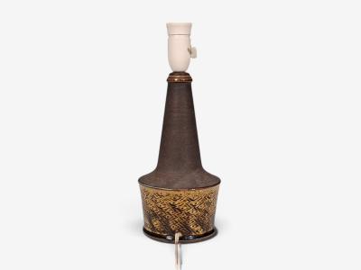 Nils K hler Table Lamp Brown Glazed Stoneware Denmark 1960s