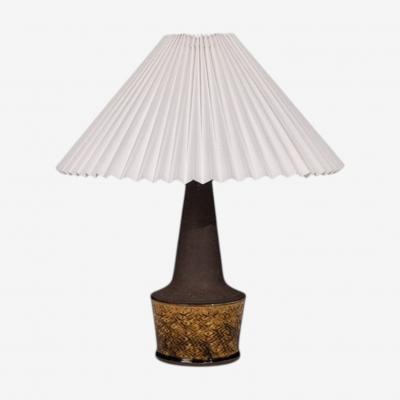 Nils K hler Table Lamp Brown Glazed Stoneware Denmark 1960s