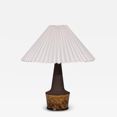 Nils K hler Table Lamp Brown Glazed Stoneware Denmark 1960s