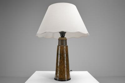 Nils Kahler 613X31 Amber Table Lamps by Nils K hler for K hler Keramik Denmark 1960s
