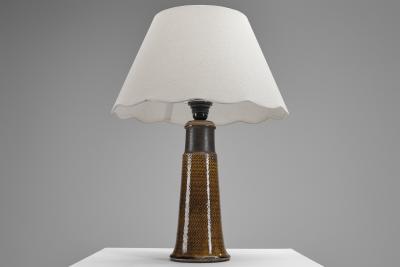 Nils Kahler 613X31 Amber Table Lamps by Nils K hler for K hler Keramik Denmark 1960s