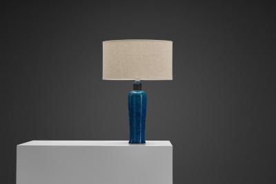 Nils Kahler Blue Glazed Stoneware Table Lamp by Nils and Herman K hler Denmark 1950s