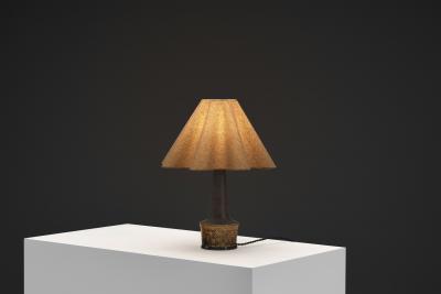 Nils Kahler Glazed Stoneware Table Lamp by Nils K hler for K hler Keramik Denmark ca 1950s