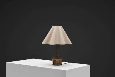 Nils Kahler Glazed Stoneware Table Lamp by Nils K hler for K hler Keramik Denmark ca 1950s