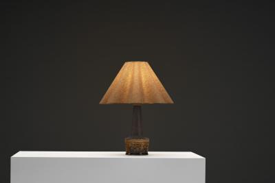 Nils Kahler Glazed Stoneware Table Lamp by Nils K hler for K hler Keramik Denmark ca 1950s