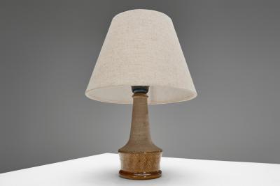 Nils Kahler Glazed Stoneware Table Lamp by Nils K hler for K hler Keramik Denmark ca 1950s