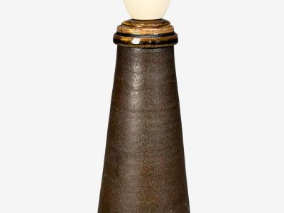 Nils Kahler Nils K hler Large Table Lamp Brown Glazed Stoneware Denmark 1960s