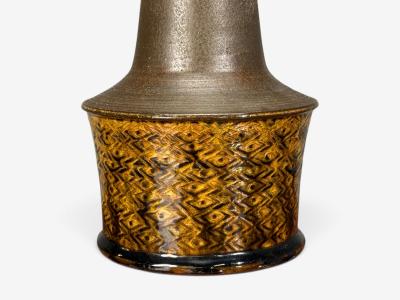 Nils Kahler Nils K hler Large Table Lamp Brown Glazed Stoneware Denmark 1960s
