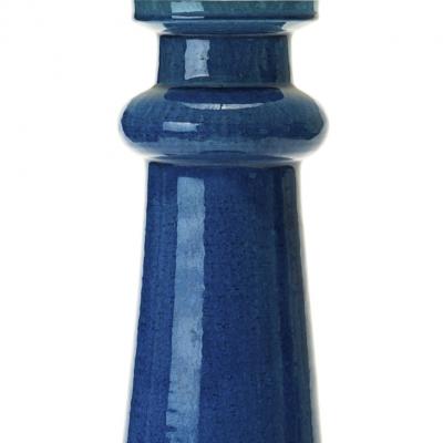 Nils Kahler Pair of Monumental Table Lamps in a Rich Saturated Azure Glaze by Nils K hler