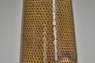 Nils Kahler Stoneware Table Lamp with Amber Glaze by Nils K hler Denmark ca 1950s