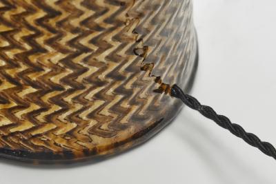 Nils Kahler Table Lamp with Amber Glaze by Nils K hler for K hlers Fabrik Denmark ca 1960s