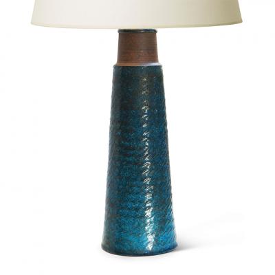 Nils Kahler Totemic table lamp with tapering pedestal base by Nils K hler
