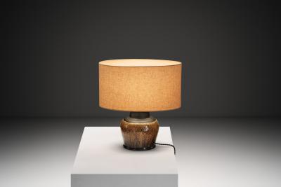 Nils Kahler Yellow Glazed Stoneware Table Lamp by Nils K hler Denmark ca 1950s