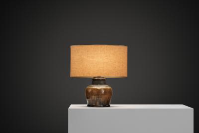 Nils Kahler Yellow Glazed Stoneware Table Lamp by Nils K hler Denmark ca 1950s