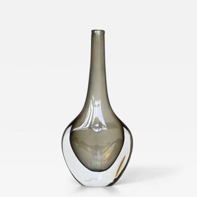 Nils Landberg Nils Landberg black glass Sommerso vase Orrefors Sweden 1950