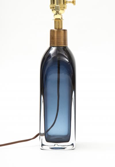 Nils Landberg Orrefors Sapphire Blue Crystal Lamp