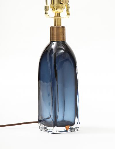 Nils Landberg Orrefors Sapphire Blue Crystal Lamp