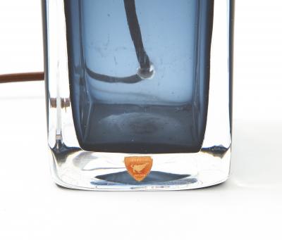 Nils Landberg Orrefors Sapphire Blue Crystal Lamp
