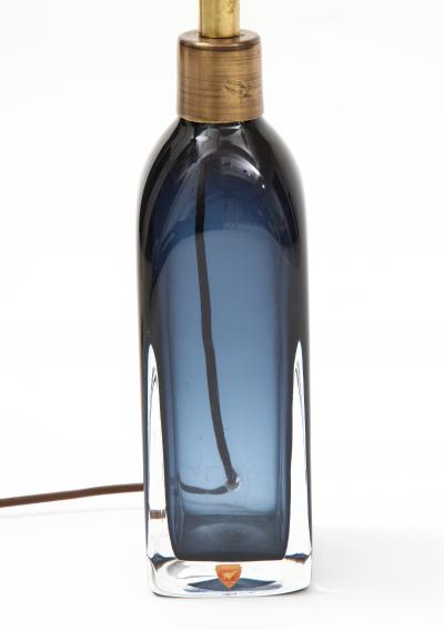 Nils Landberg Orrefors Sapphire Blue Crystal Lamp