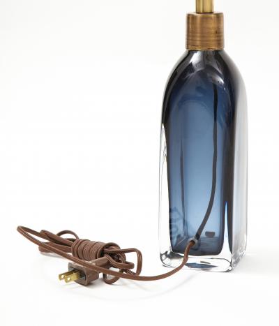 Nils Landberg Orrefors Sapphire Blue Crystal Lamp
